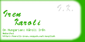 iren karoli business card
